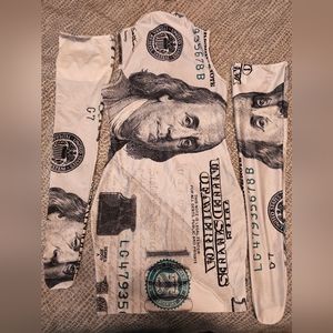 Halloween costume - money dress and socks